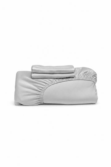 Bamboo Fitted Sheet Set Light Grey