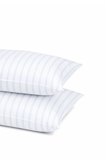 Bamboo Pillow Covers set Blue Stripe